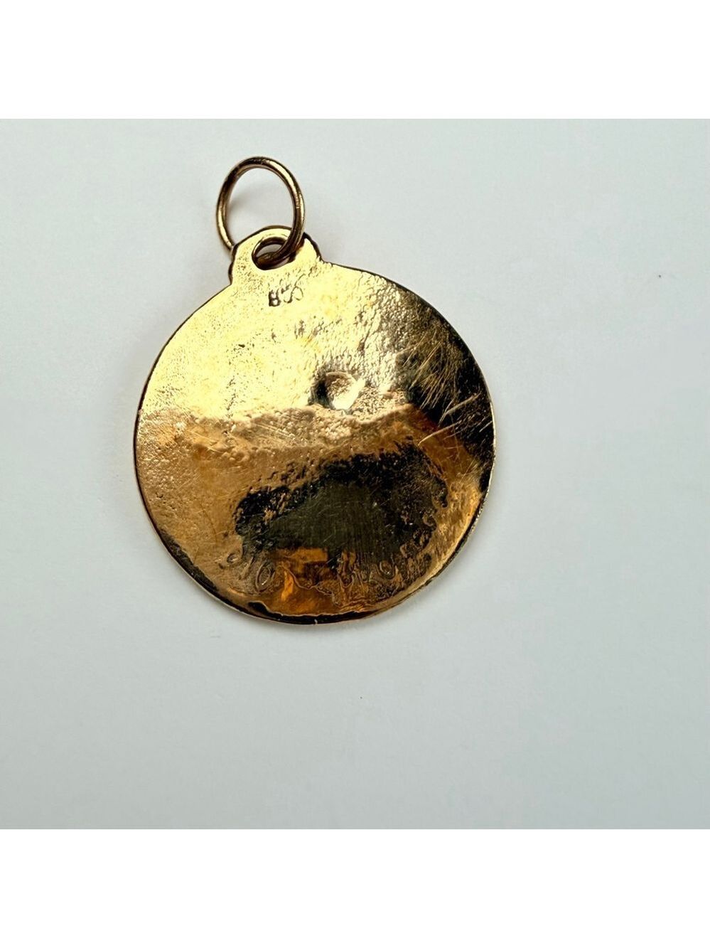 18K Yellow Gold Jesus Protection Religious Medallion Pendant Charm Necklace - Picture 3 of 9